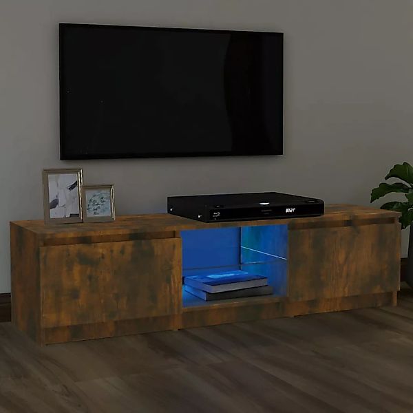 Vidaxl Tv-schrank Mit Led-leuchten Räuchereiche 120x30x35,5 Cm günstig online kaufen