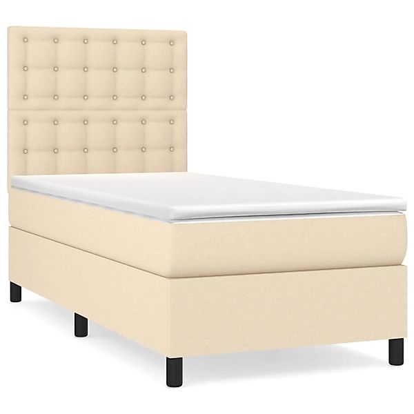 vidaXL Boxspringbett mit Matratze Creme 80x200 cm Stoff1350461 günstig online kaufen