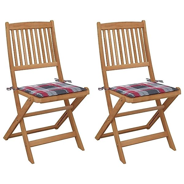 vidaXL Klappbare Gartenstühle 2 Stk mit Kissen Massivholz Akazie 3064657 günstig online kaufen