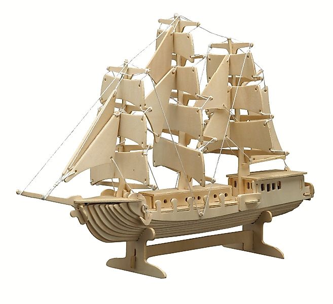 Pebaro 3D-Puzzle Holzbausatz Segelschiff, 869, 80 Puzzleteile günstig online kaufen