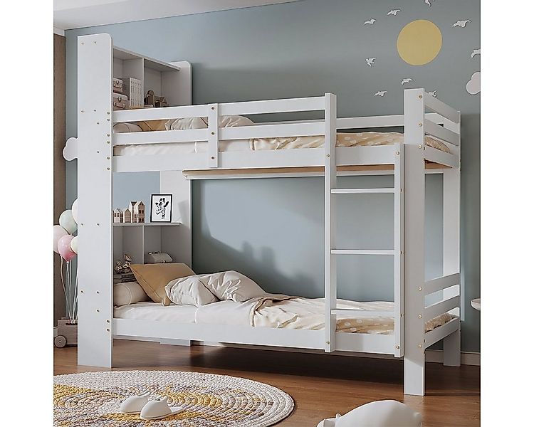 XDeer Etagenbett Etagenbett mit Regalen und Dreistufiger Rechtwinkliger Lei günstig online kaufen