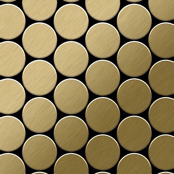 ALLOY Mosaik Fliese Massiv Metall Titan Gebürstet Gold 1,6mm Stark Medallio günstig online kaufen