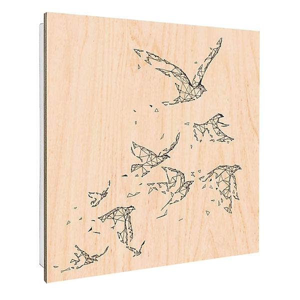 Banjado Großer Schlüsselbox Holz 30x30cm Weiß Scharnier Rechts 50 Haken Sch günstig online kaufen