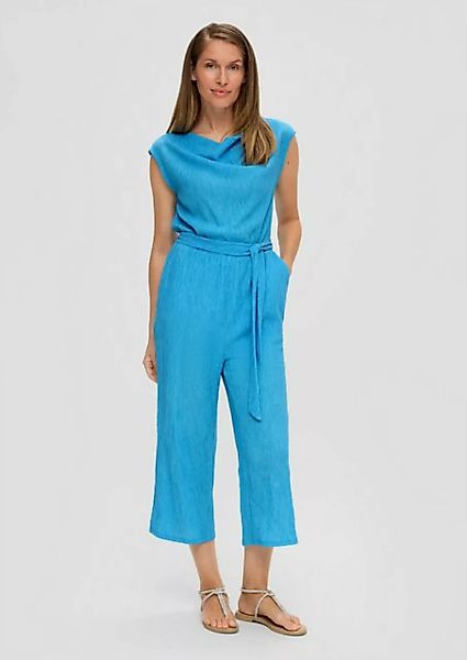 s.Oliver BLACK LABEL Overall Jumpsuit mit Wasserfallausschnitt Bindegürtel günstig online kaufen