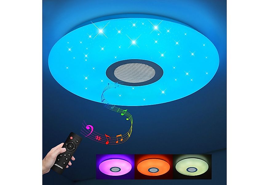 JDONG LED Deckenleuchte Dimmbar mit Bluetooth Lautsprecher, LED Deckenlampe günstig online kaufen