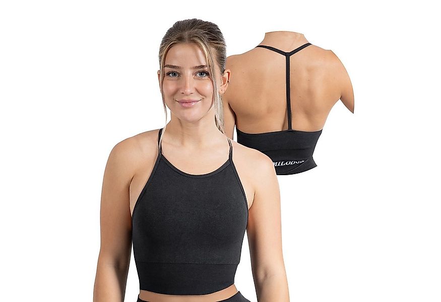 Smilodox Sport-BH Batik Acid Vera, Neckholder Crop Top mit Batik Waschung S günstig online kaufen