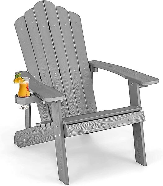 KOMFOTTEU Gartenstuhl Adirondack Stuhl mit Getränkehalter, günstig online kaufen