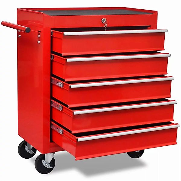 Roter Werkstattwagen 5 Schubladen günstig online kaufen
