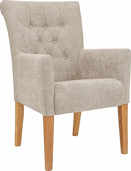 Home affaire Esszimmerstuhl »King« () Armlehnstuhl mit Knopfheftung, Polste günstig online kaufen