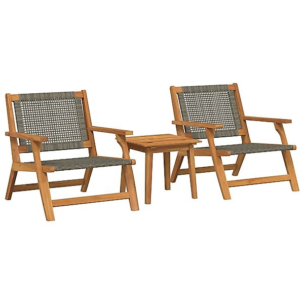 vidaXL Gartenstühle mit Tischset - 3 Teile aus Grauem Massivem Akazienholz günstig online kaufen