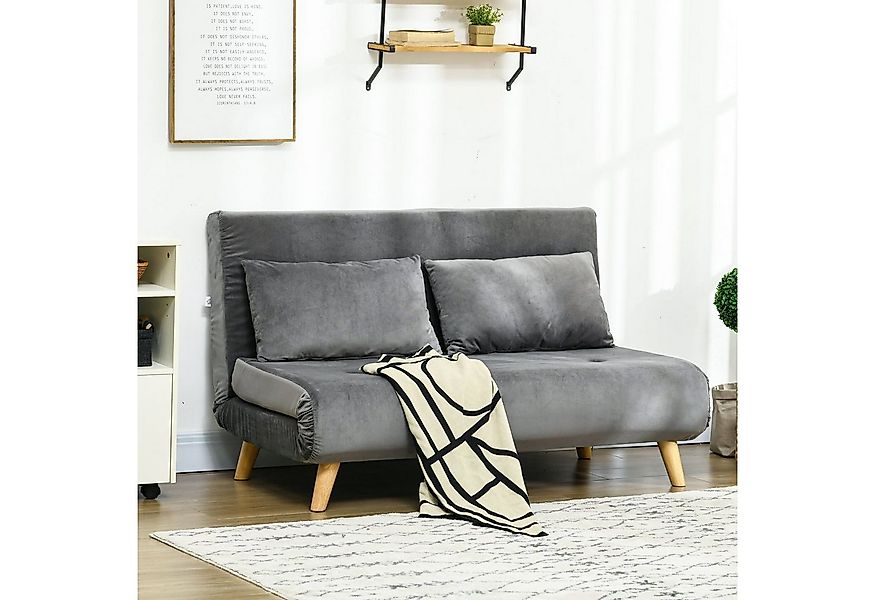 HOMCOM Schlafsofa 2-Sitzer Sofa mit Bettfunktion, Klappsofa mit verstellbar günstig online kaufen