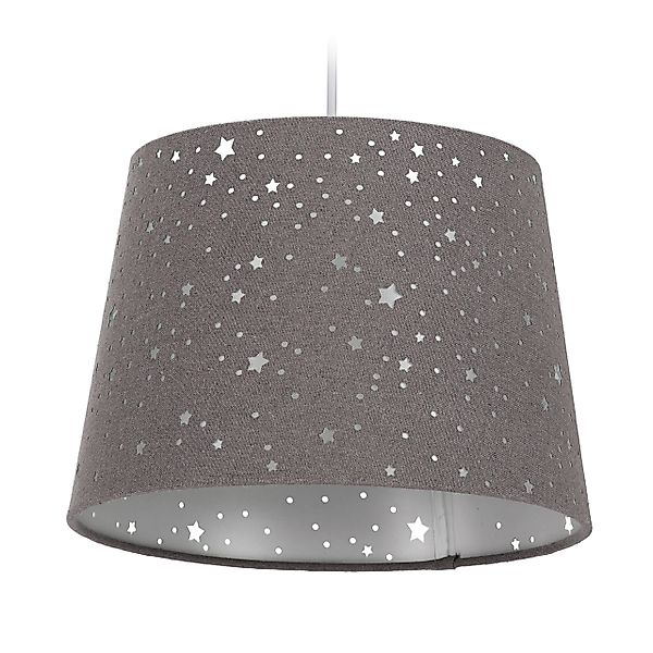 relaxdays Pendelleuchte Kinderzimmerlampe Sterne, Grau günstig online kaufen