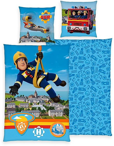 Feuerwehrmann Sam Bettwäsche "Feuerwehrmann Sam" 2 Stk. tlg. mit collem Mot günstig online kaufen