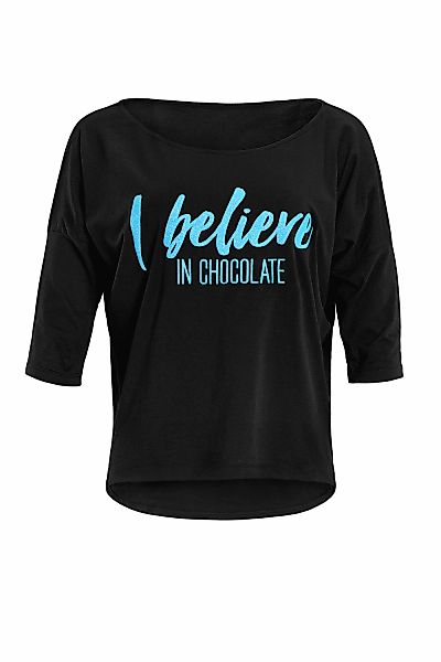 60 3/4-Arm-Shirt "MCS001 ultra leicht" mit Neon blauem Glitzer-Aufdruck günstig online kaufen
