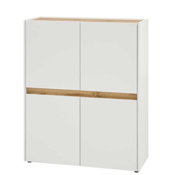 Möbel Set 5-teilig Wohn- Arbeitszimmer Weiß (fünfteilig) günstig online kaufen