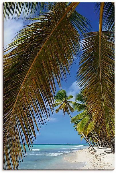 Artland Leinwandbild "Palmenstrand, Insel Isla Saona", Karibikbilder, (1 St günstig online kaufen