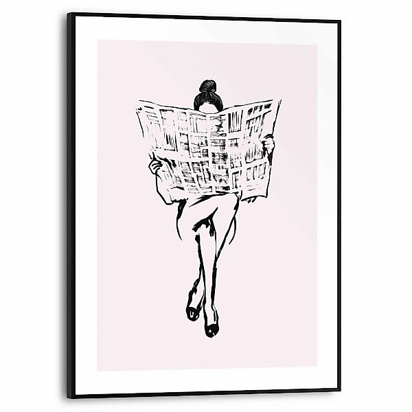 Reinders Poster "Frau liest Zeitung", Toilette - Beige - MDF - Frauen - 30x günstig online kaufen
