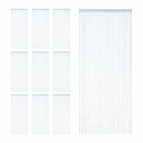 relaxdays 10 x Fadenvorhang silber 90 x 245 cm günstig online kaufen