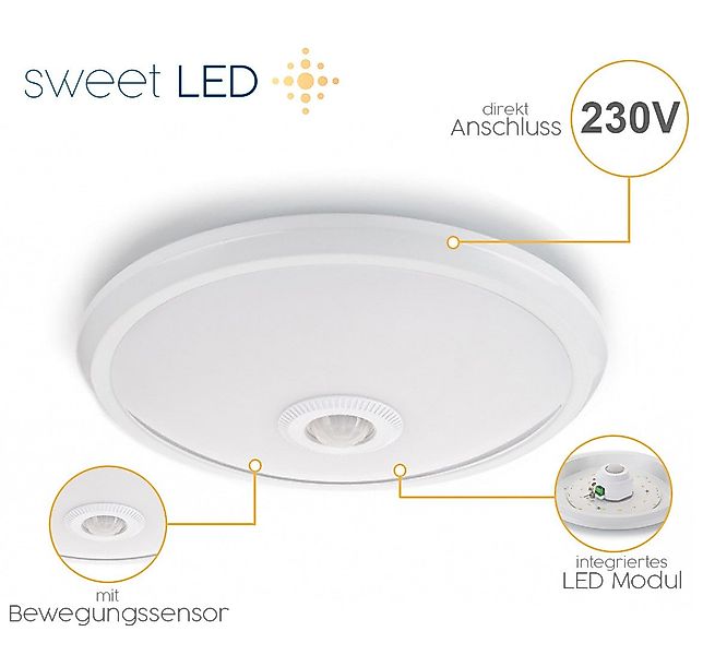 Sweet LED Deckenleuchten Bewegungsmelder weiß - LED fest integriert 12W 850 günstig online kaufen