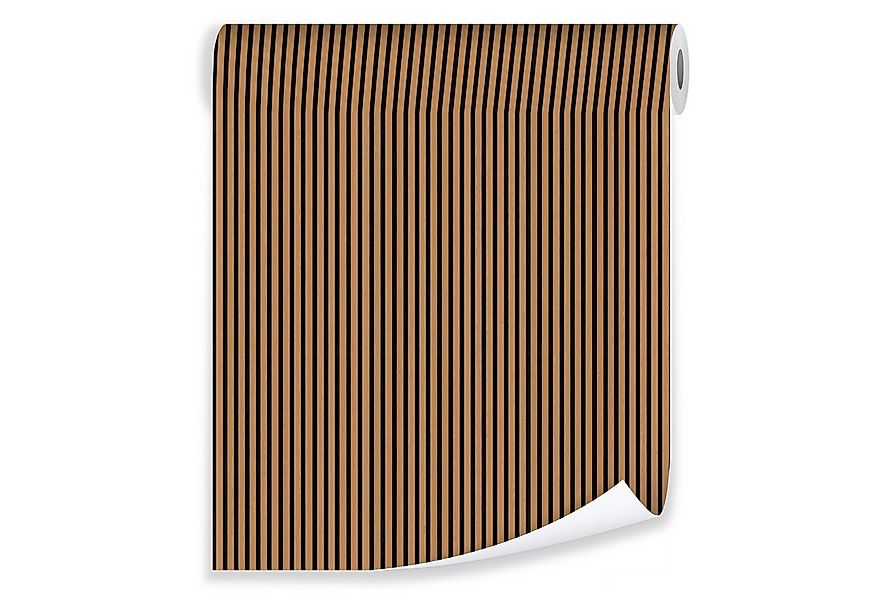 Wallarena Vliestapete Braun Holz Lamelleneffekt Wohnzimmer Schlafzimmer Tap günstig online kaufen