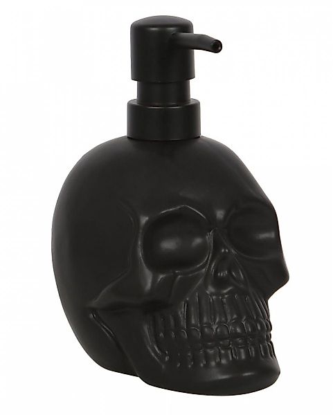Horror-Shop Dekofigur Schwarzer Keramik Totenkopf Seifenspender günstig online kaufen