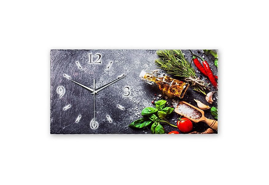 Kreative Feder Wanduhr Designer-Wanduhr aus Stein (Schiefer) mit flüsterlei günstig online kaufen