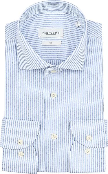 Profuomo Hemd Extra Lange Ärmel Travel Streifen Hellblau - Größe 41 günstig online kaufen