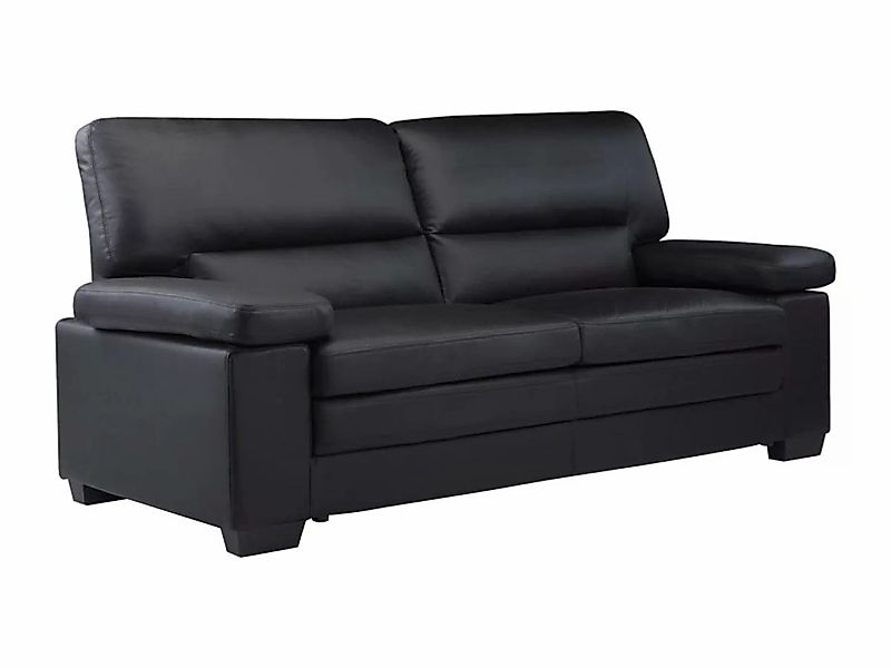 Ledersofa 3-Sitzer - Büffelleder - Schwarz - MIMAS günstig online kaufen