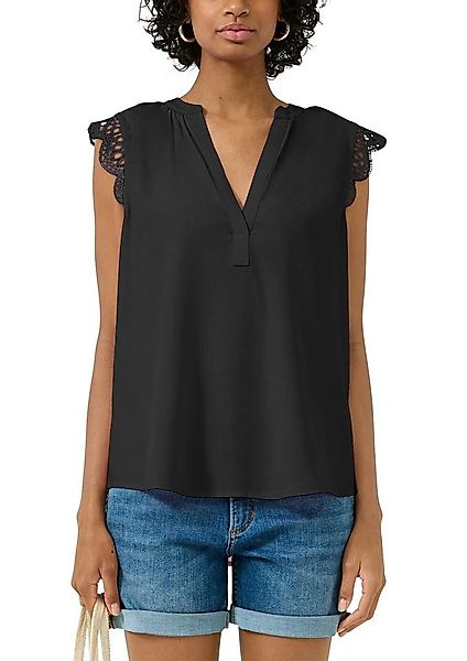 QS Blusentop Sommmertop mit Häkel-Details an der Schulter günstig online kaufen