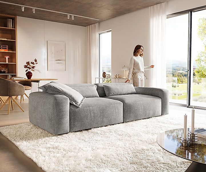 Big-Sofa Freestyle Pure 280x110 cm Strukturstoff Soft Grau günstig online kaufen