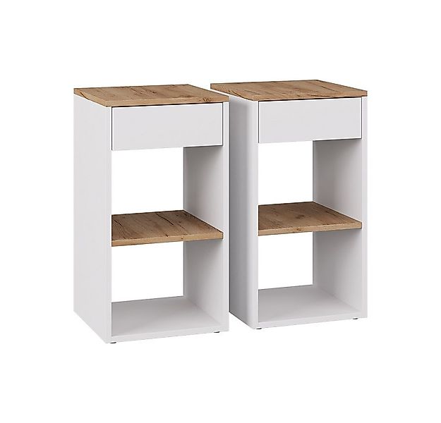 Vicco Nachtschrank Dany, Weiß/Goldkraft Eiche, 2er Set (2-St) günstig online kaufen