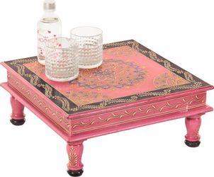 Home affaire Beistelltisch "Bajo" Mangoholz, Handbemalt, Breite 40 cm günstig online kaufen