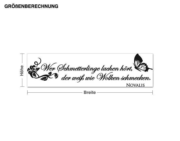 Wandtattoo Spruch Schmetterlinge lachen - Novalis günstig online kaufen