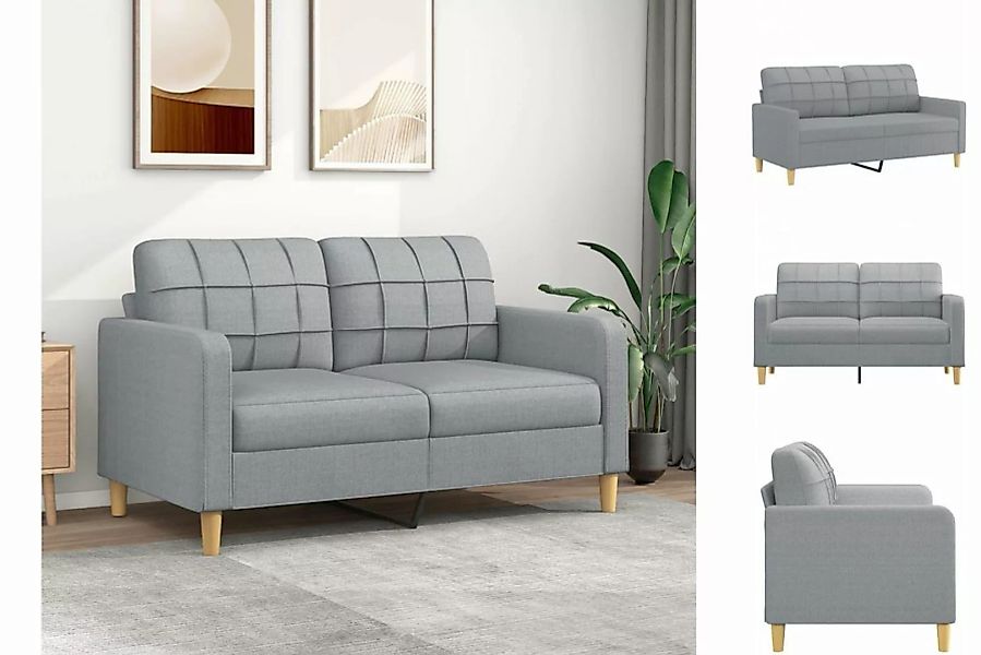 vidaXL Sofa 2-Sitzer Sofa Couch Möbel Hellgrau 140 cm Stoff günstig online kaufen
