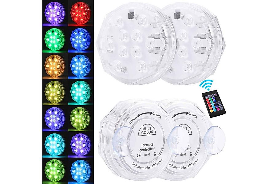 MUPOO Pool-Lampe IP68 LED Unterwasserleuchte RGB, Pool Beleuchtungen mit Fe günstig online kaufen