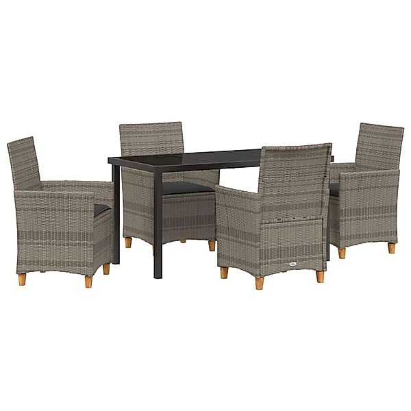 vidaXL Garten Essgruppe 5-Tlg Grau Poly Rattan 3381074 günstig online kaufen