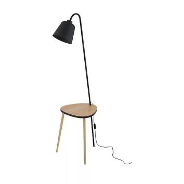Dreibein Stehlampe 153 cm mit Ablage Holz Metall günstig online kaufen