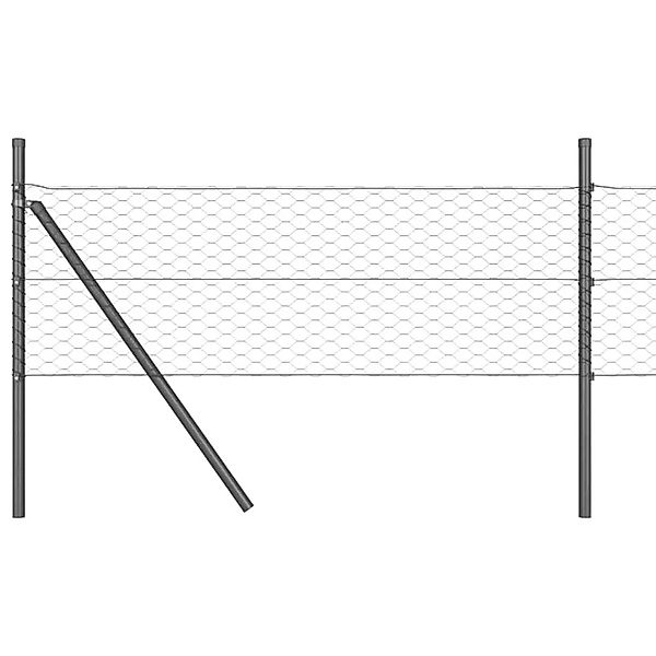vidaXL Zaunpfosten Grau 10 x 0,5 m 36 mm Mesh Stahl und PVC 3352767 günstig online kaufen
