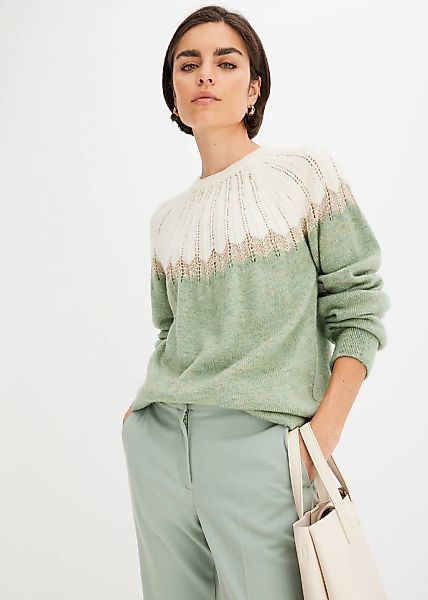 bonprix Ajourpullover aus Polyacryl, Polyester und metallisierten Fasern, m günstig online kaufen
