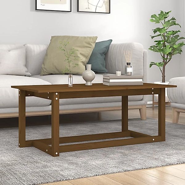 vidaXL Couchtisch Honigbraun 110x55x45 cm Massivholz Kiefer Modell 4 günstig online kaufen