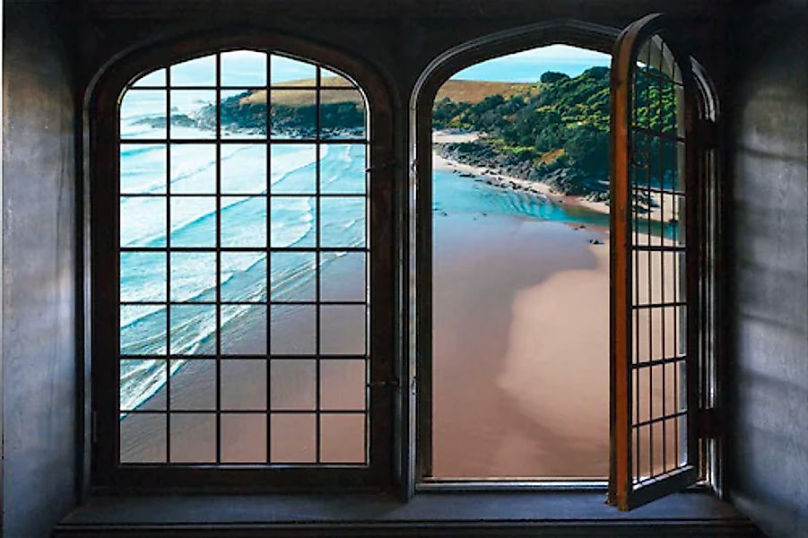 queence Wandsticker »Sandstrand« Wandsticker, Wandbild, selbstklebend, 3D, günstig online kaufen