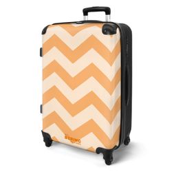 NoBoringSuitcases.com© Hartschalen-Trolley Zickzack-Muster in Orange 67 günstig online kaufen