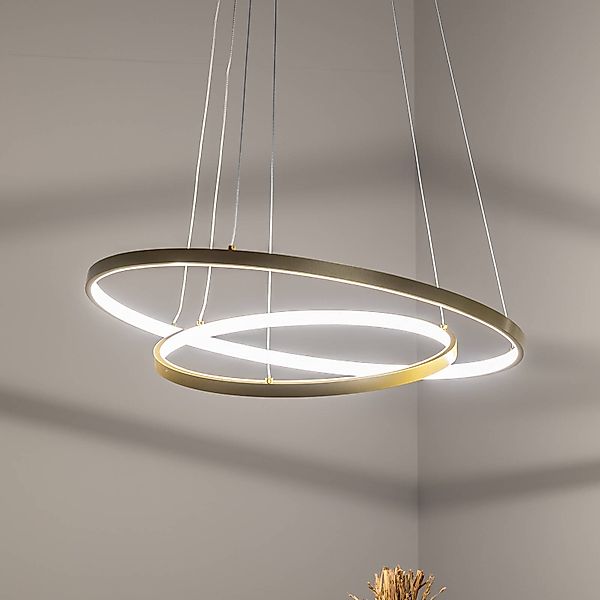 LED-Hängeleuchte HOOP, 51 W, Ø 60 cm, 4.000 K, gold günstig online kaufen