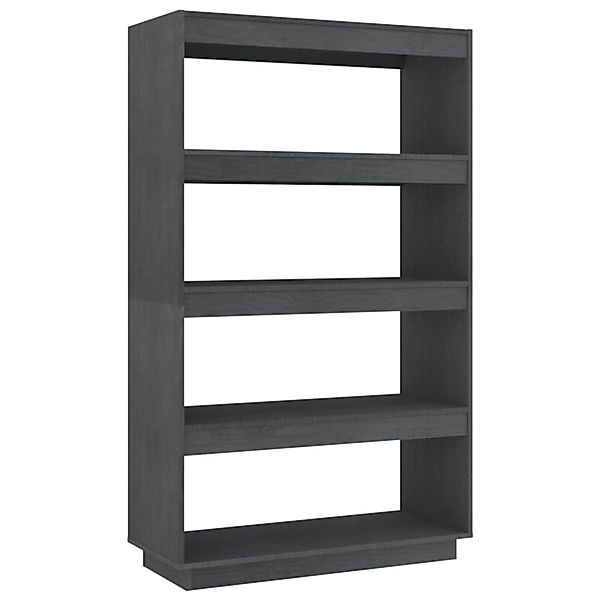 VidaXL Bücherregal/Raumteiler Grau 80x35x135 cm Massivholz Kiefer günstig online kaufen