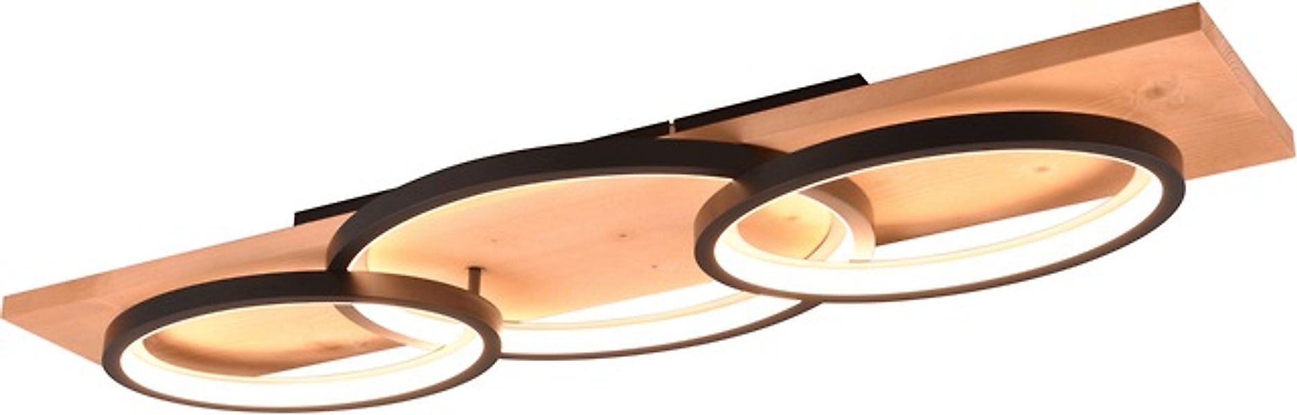 TRIO Leuchten LED Deckenleuchte »BARCA, dimmbare Deckenlampe aus Holz & Met günstig online kaufen