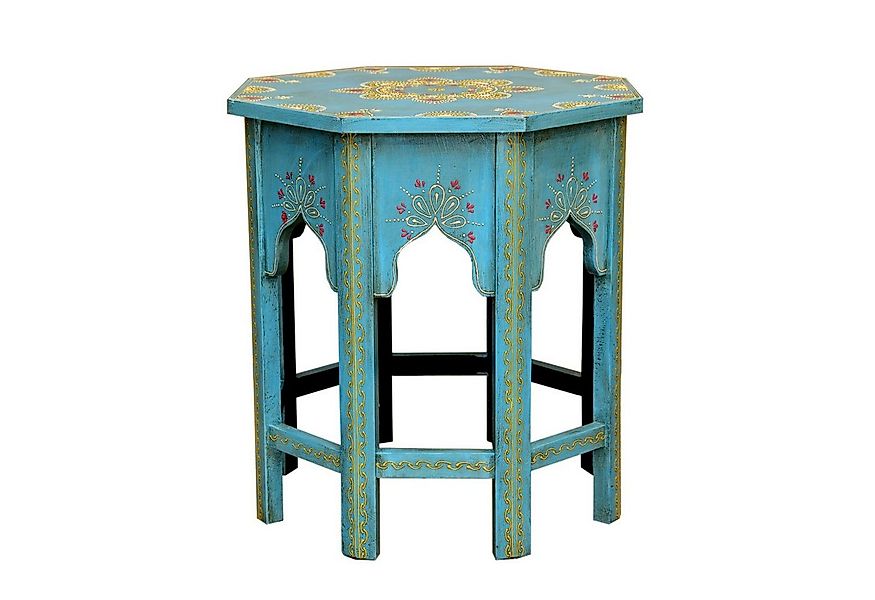 Casa Moro Beistelltisch Orientalischer Beistelltisch Saada Blau M Holz hand günstig online kaufen