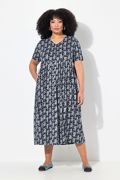 Ulla Popken Maxikleid Maxikleid A-Linie V-Ausschnitt günstig online kaufen