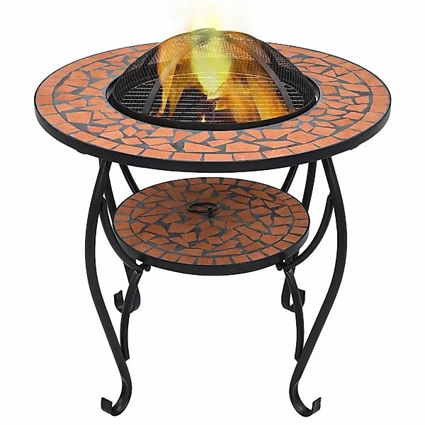 vidaXL Feuerstelle Feuertisch Mosaik Keramik Terracotta günstig online kaufen
