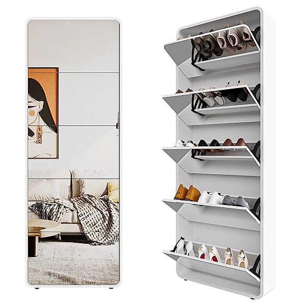 BlingBin Schuhschrank Spiegel-Schuhschrank mit 5 Flip-Schubladen, günstig online kaufen