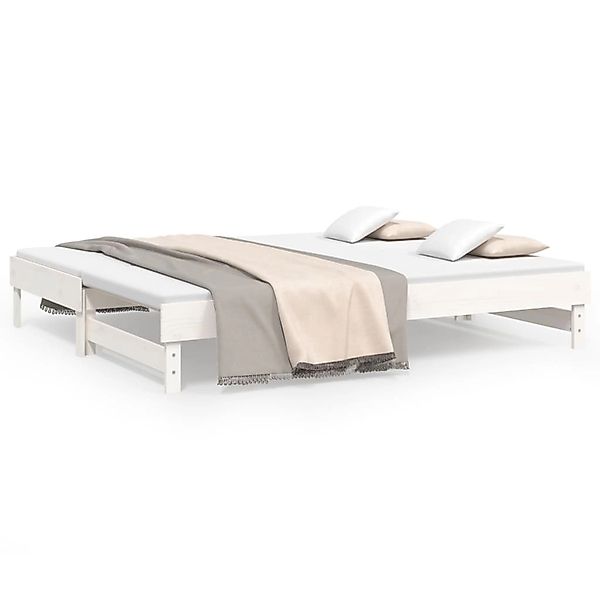 vidaXL Ausziehbett, Tagesbett Ausziehbar Weiß 2x(90x200) günstig online kaufen